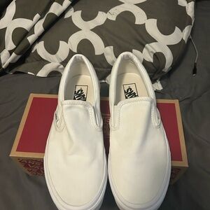 Vans White Slip-On Sneakers